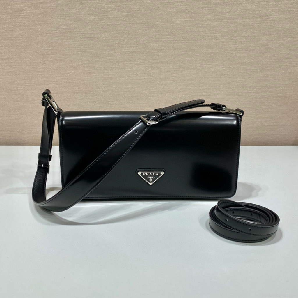Prada 1BD323 Brushed leather Prada Femme bag Black