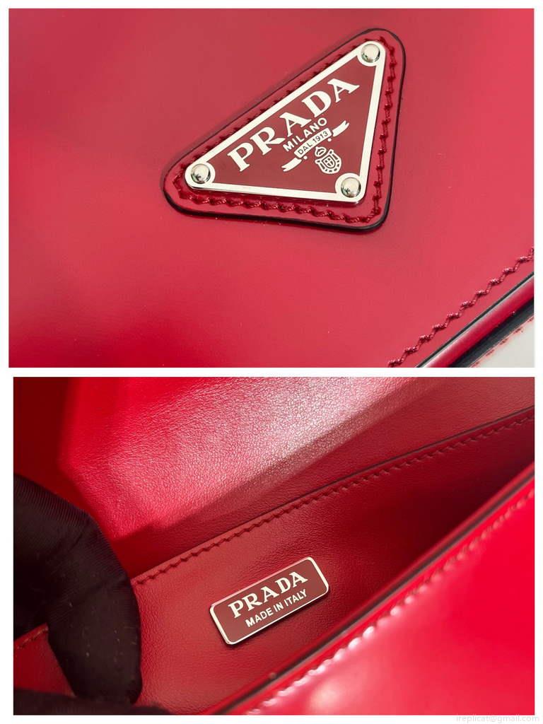 Prada 1BD323 Brushed leather Prada Femme bag Red