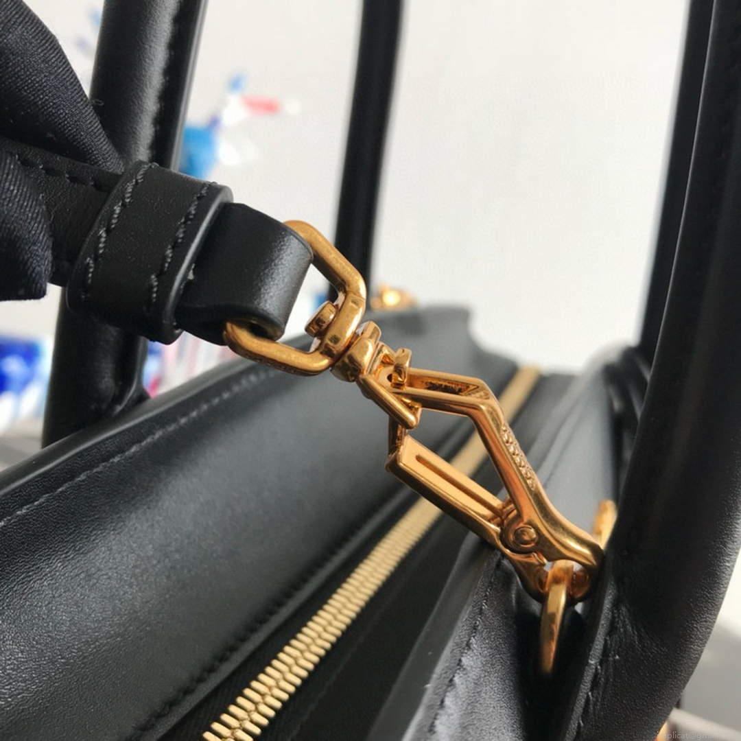Prada 1BA046 Medium Esplanade Leather Tote Bag Red and Black