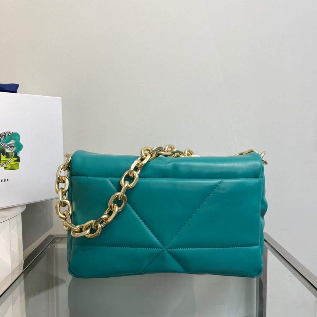 Prada Padded nappa leather shoulder bag 1BD306 Green