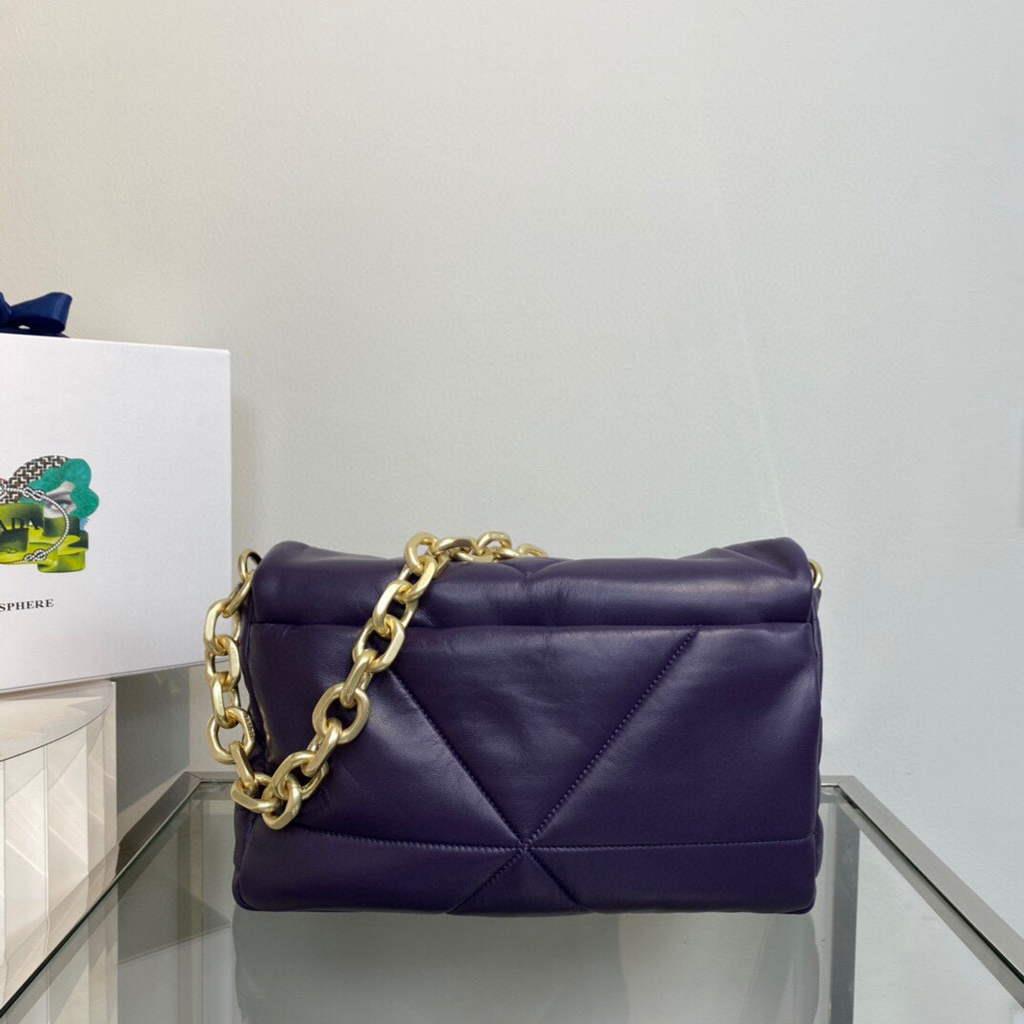 Prada Padded nappa leather shoulder bag 1BD306 Purple