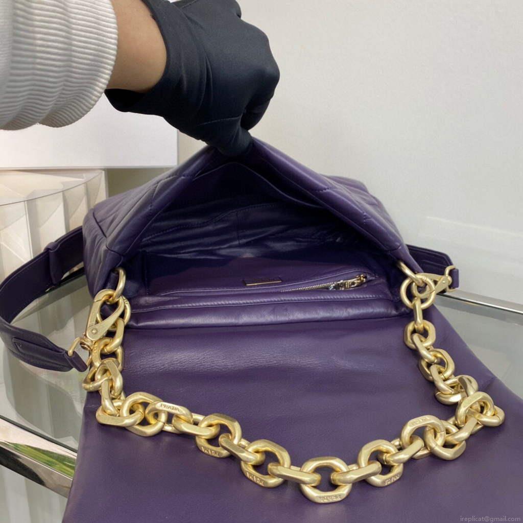 Prada Padded nappa leather shoulder bag 1BD306 Purple