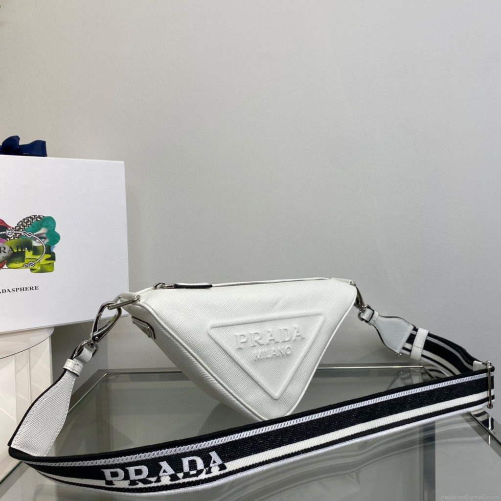 Prada Saffiano Prada Triangle bag 2VH155 White