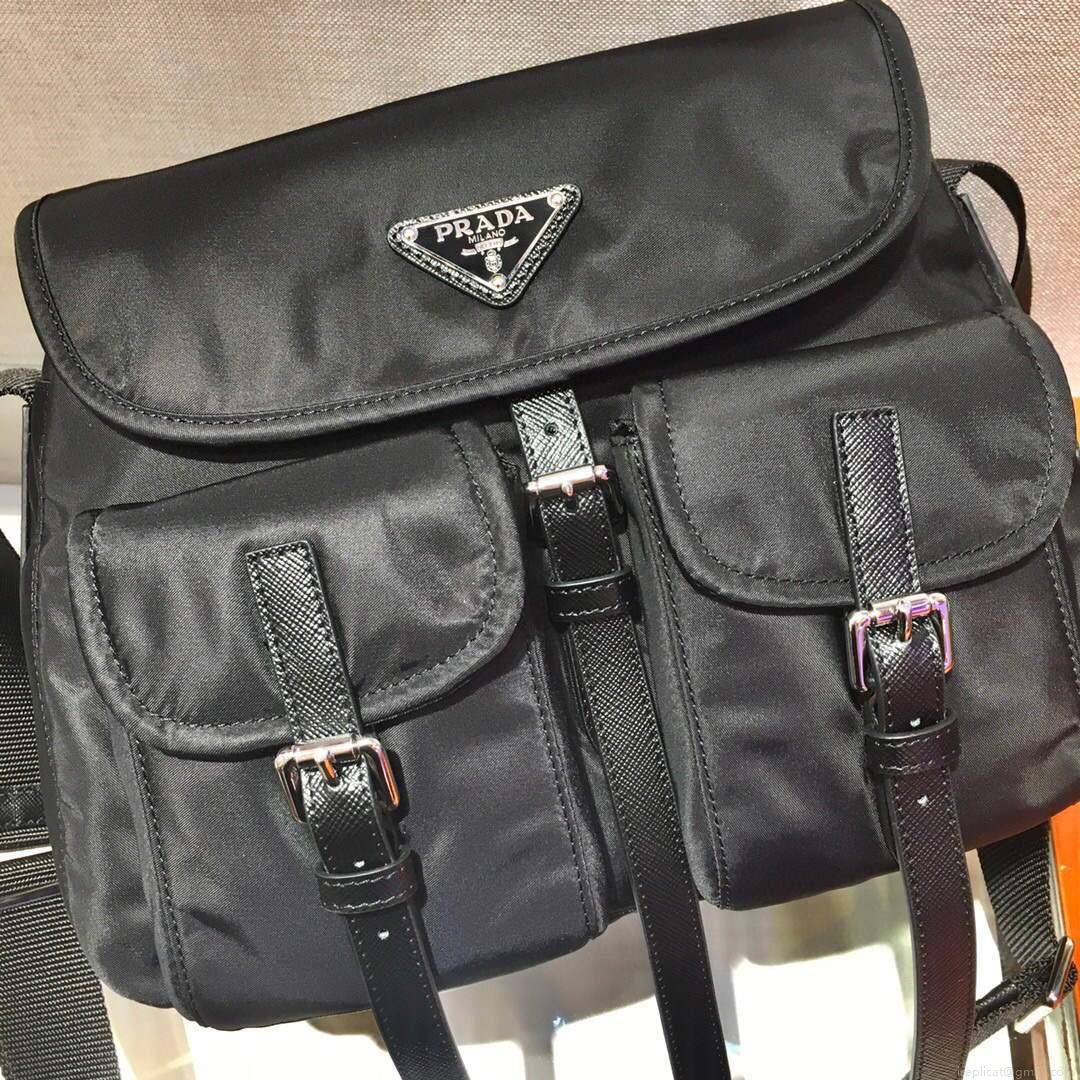 Prada Nylon Shoulder Bag 1BD225 Black