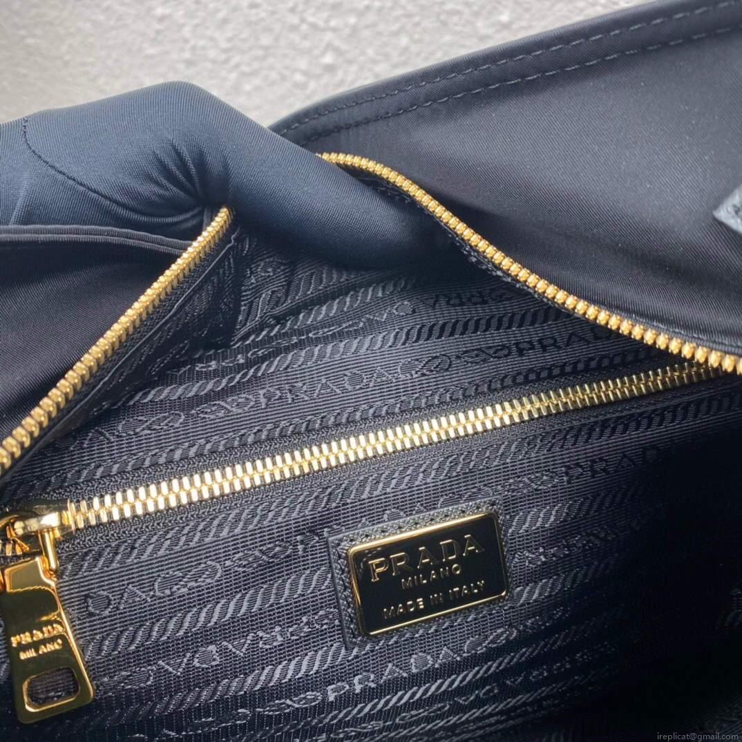 Prada Nylon Vintage Chain Stray Bag 1BD625 Black