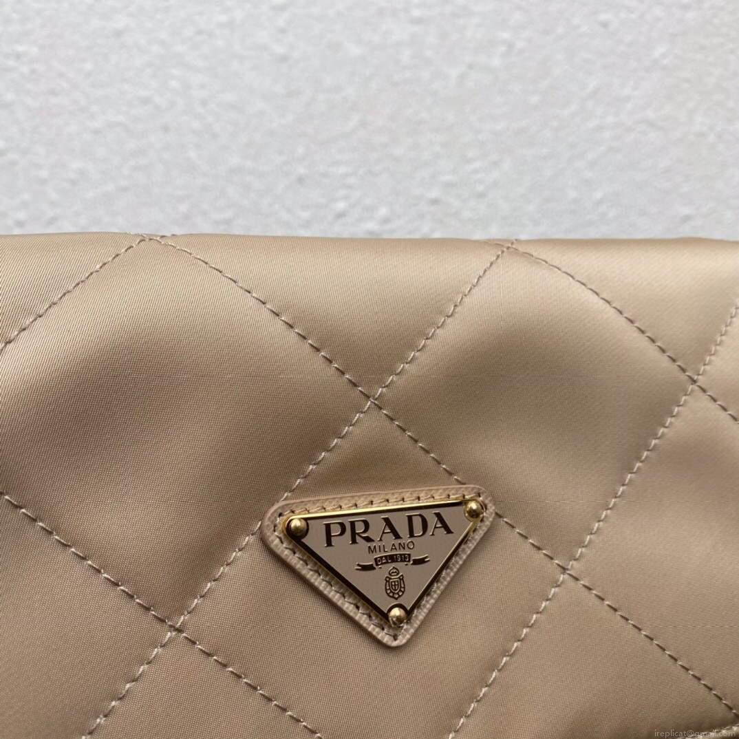 Prada Nylon Vintage Chain Stray Bag 1BD630 Apricot