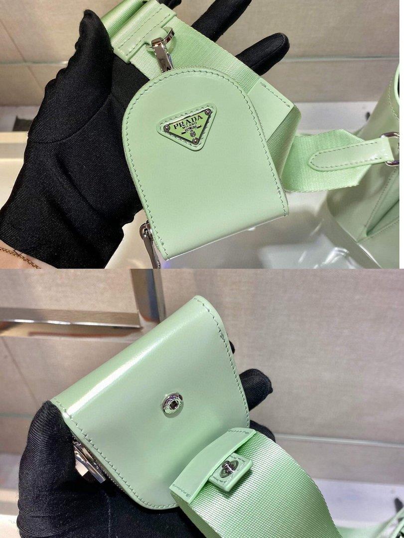 Prada Panier ostrich leather 1BA319 Bag Green