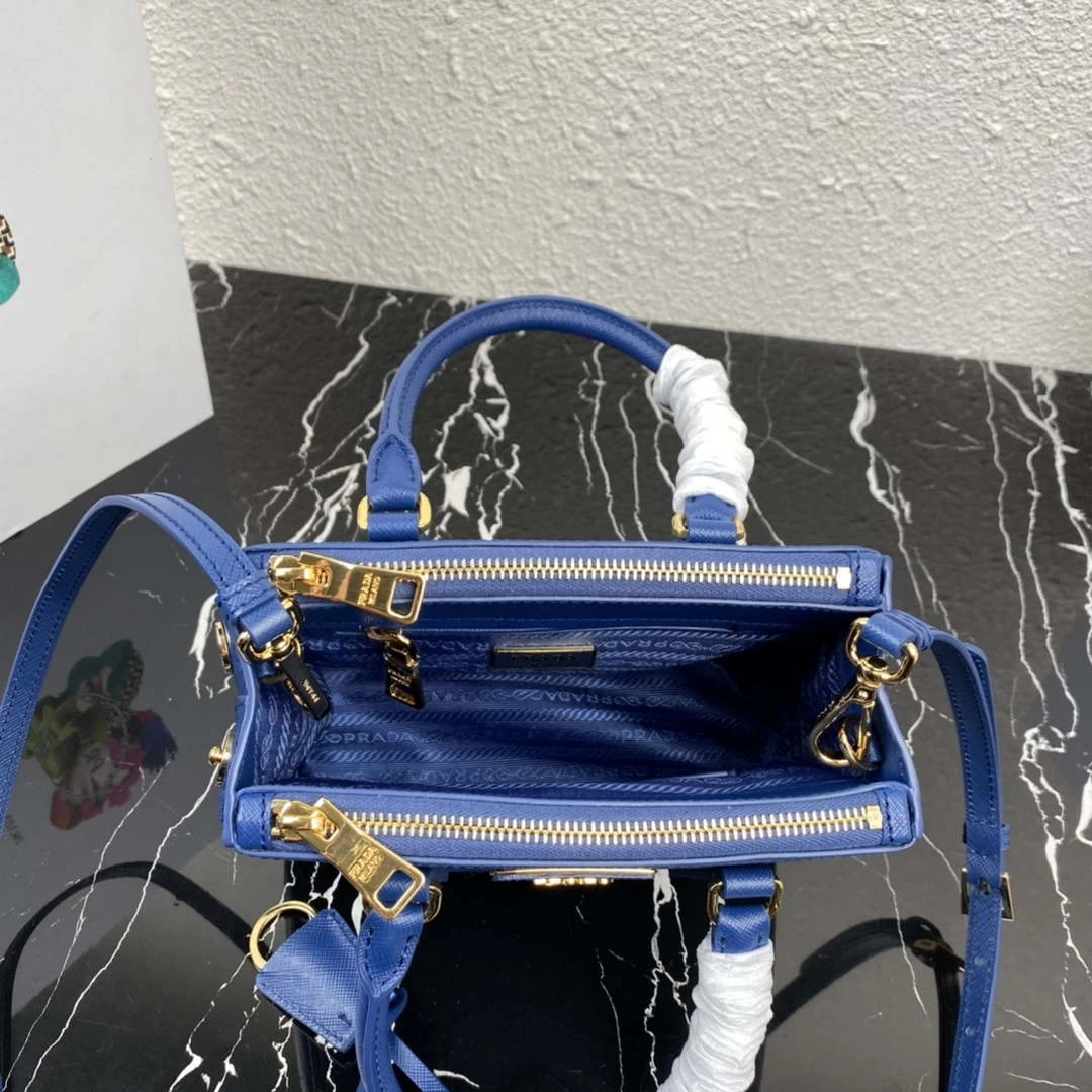 Prada 1BA906 Prada Galleria Saffiano leather mini-bag Light Blue