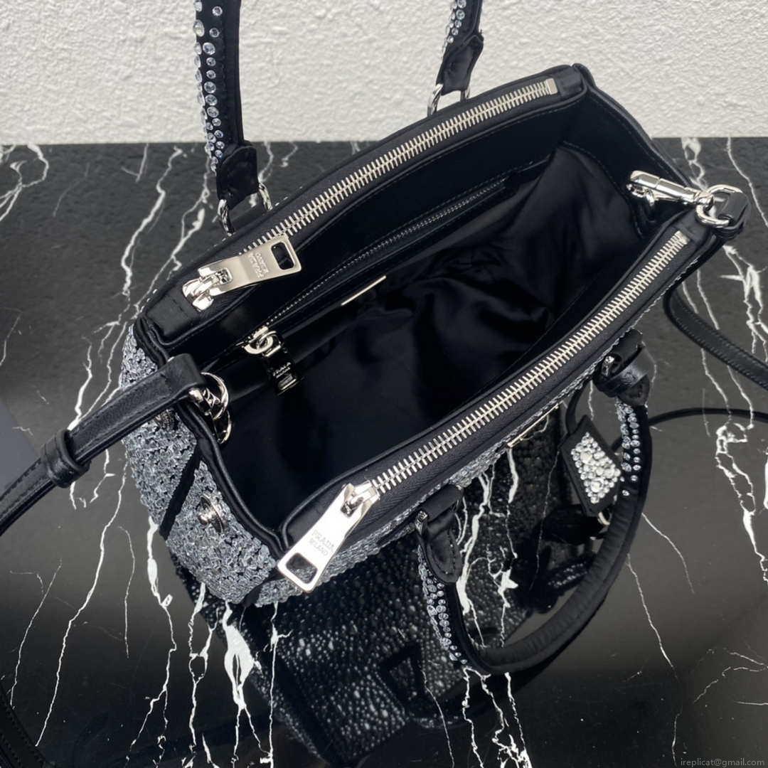 Prada 1BA896 Prada Galleria Saffiano leather small bag Black