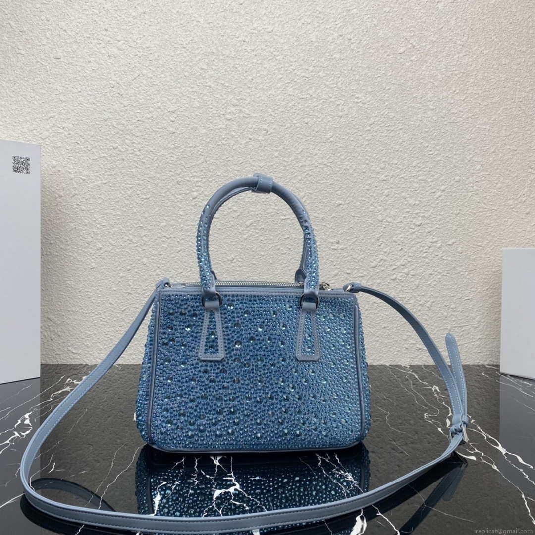 Prada 1BA896 Prada Galleria Saffiano leather small bag Blue