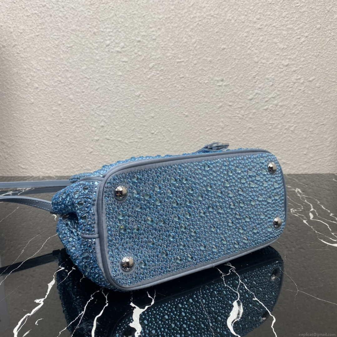 Prada 1BA896 Prada Galleria Saffiano leather small bag Blue