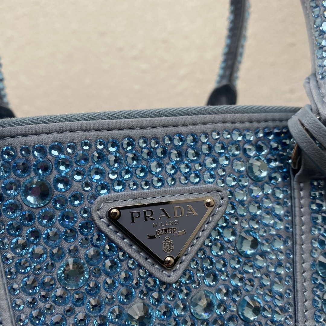Prada 1BA896 Prada Galleria Saffiano leather small bag Blue