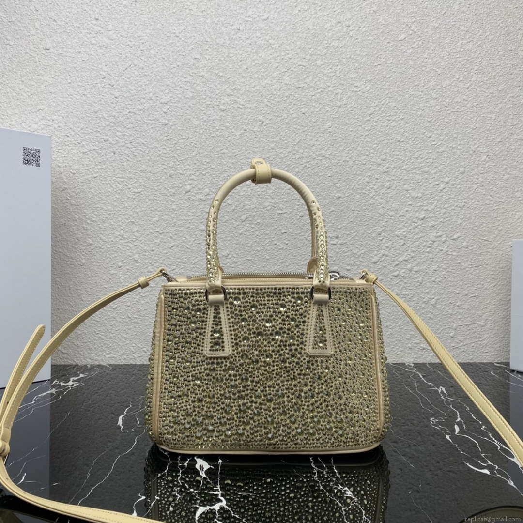 Prada 1BA896 Prada Galleria Saffiano leather small bag Gold