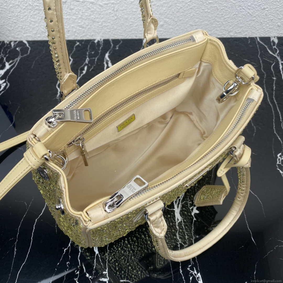 Prada 1BA896 Prada Galleria Saffiano leather small bag Gold