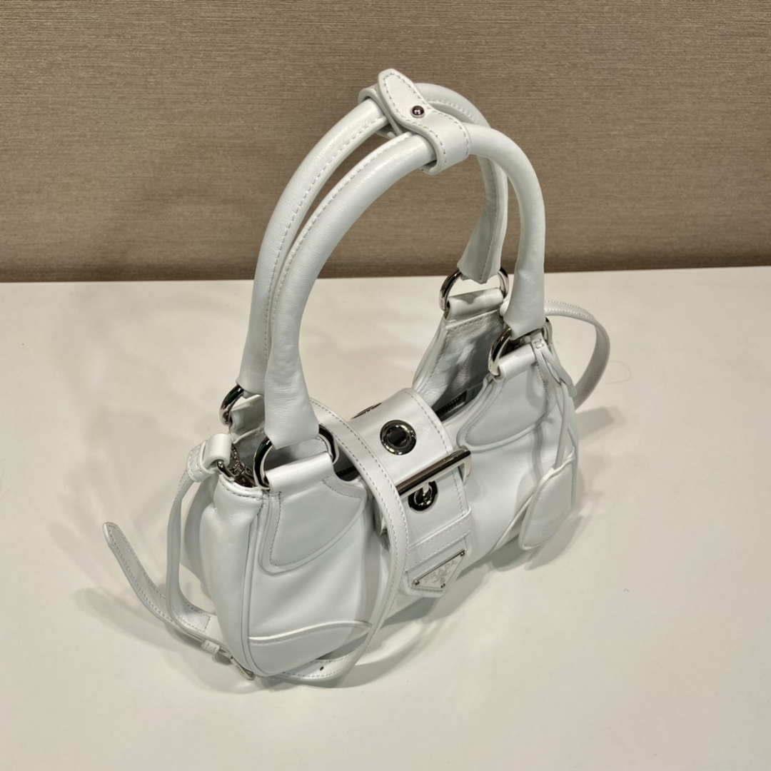 Prada 1BA368 Moon padded nappa-leather bag White