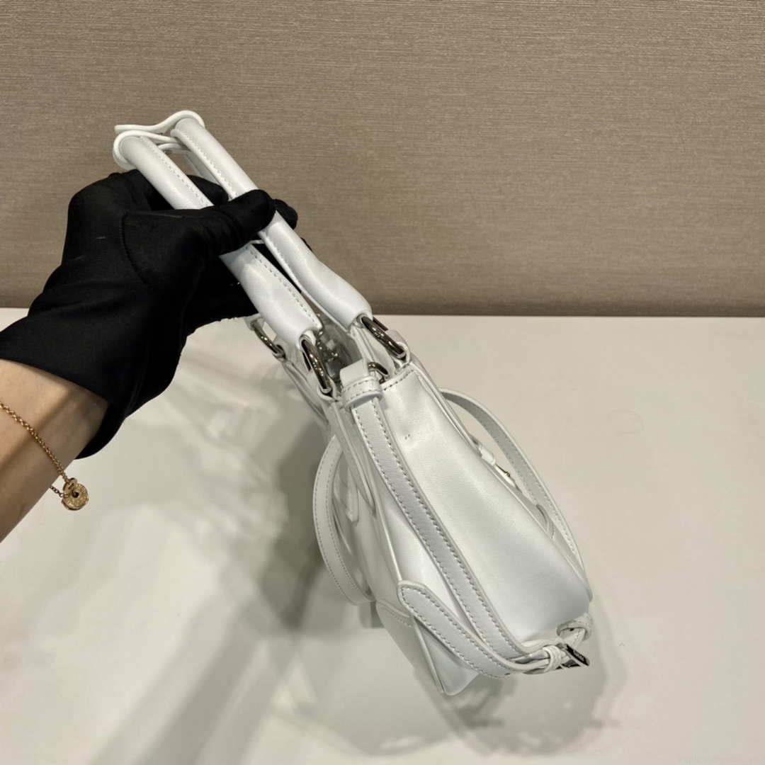 Prada 1BA368 Moon padded nappa-leather bag White