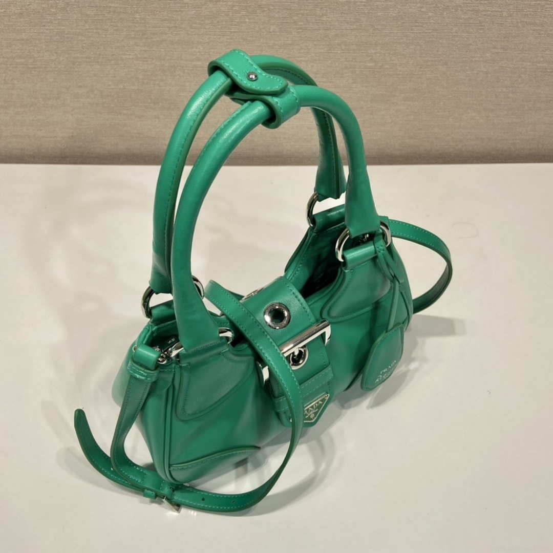 Prada 1BA368 Moon padded nappa-leather bag Green