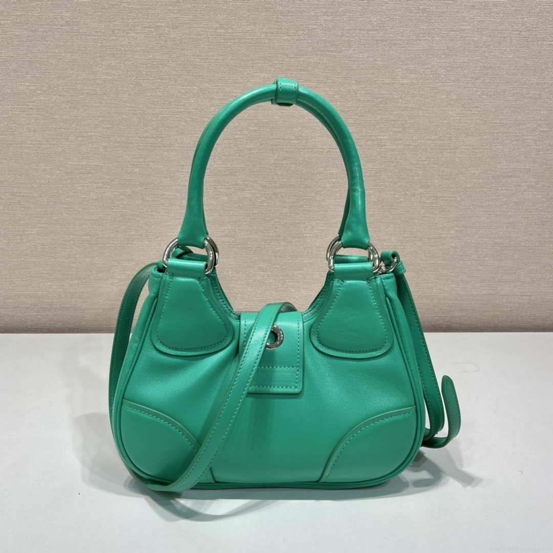 Prada 1BA368 Moon padded nappa-leather bag Green