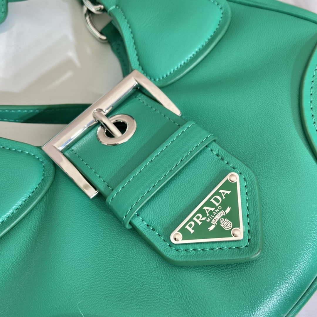 Prada 1BA368 Moon padded nappa-leather bag Green