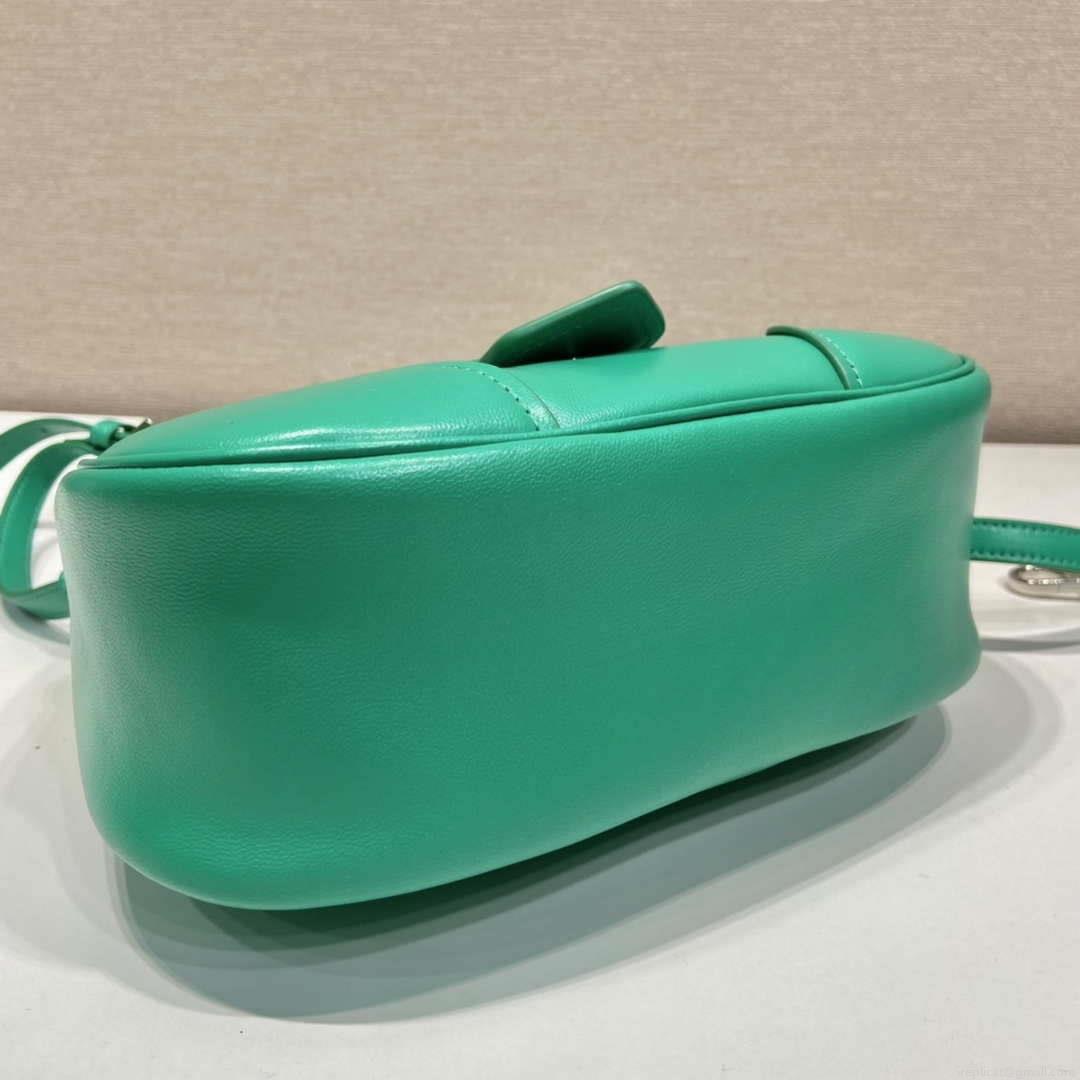 Prada 1BA368 Moon padded nappa-leather bag Green