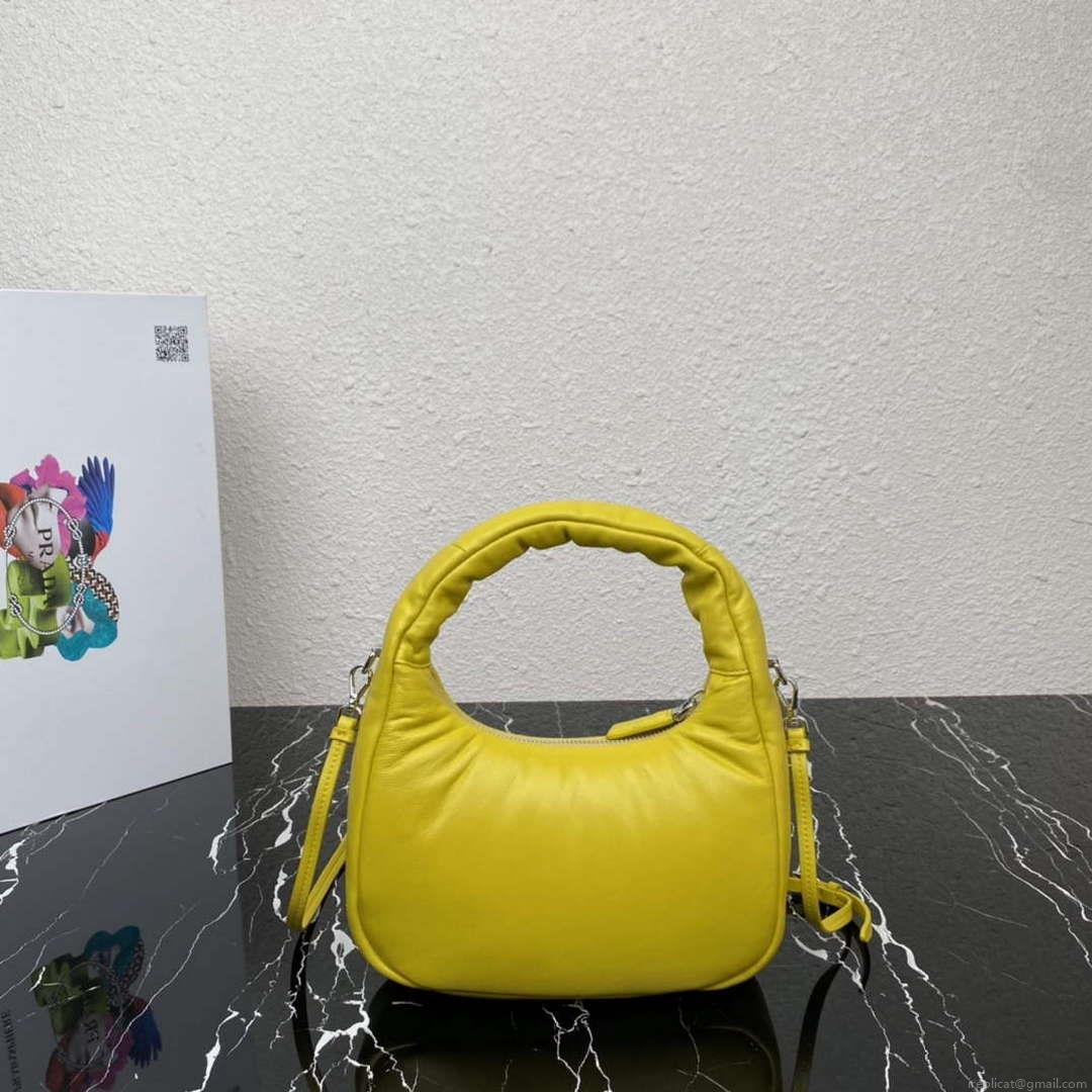 Prada 1BA384 Prada Soft Padded Nappa Leather Mini Bag Yellow