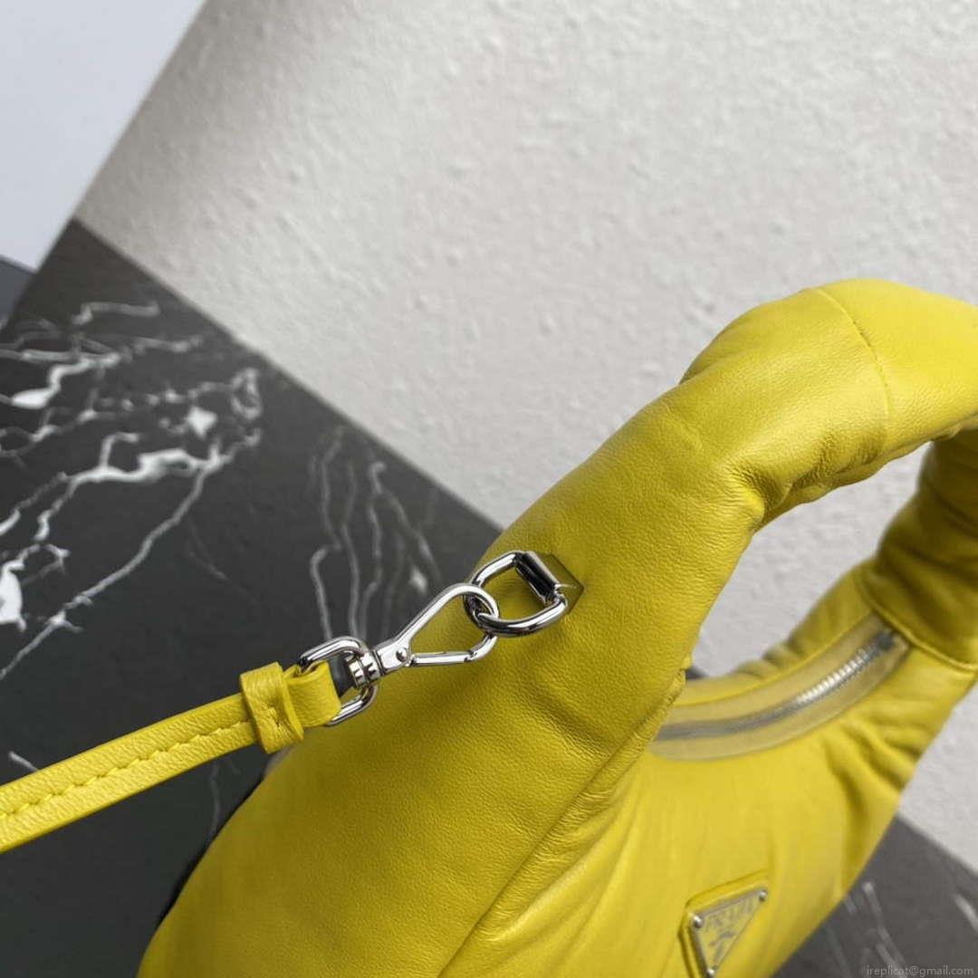 Prada 1BA384 Prada Soft Padded Nappa Leather Mini Bag Yellow