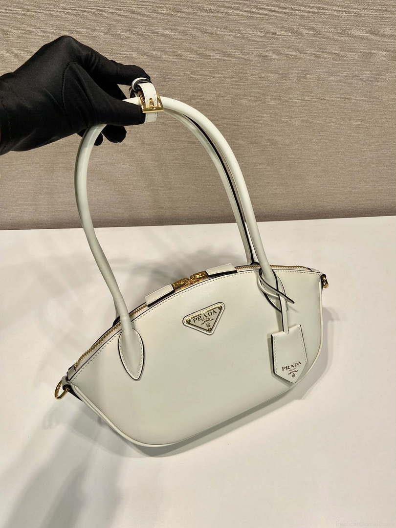 Prada 1BA427 Small leather handbag White