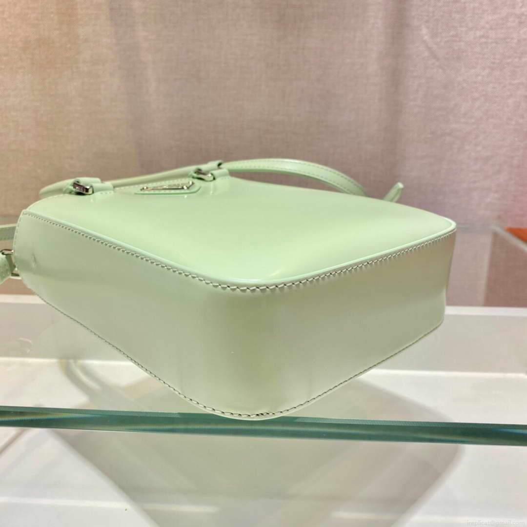 Prada 1BA331 Small Brushed Leather Tote Light Green