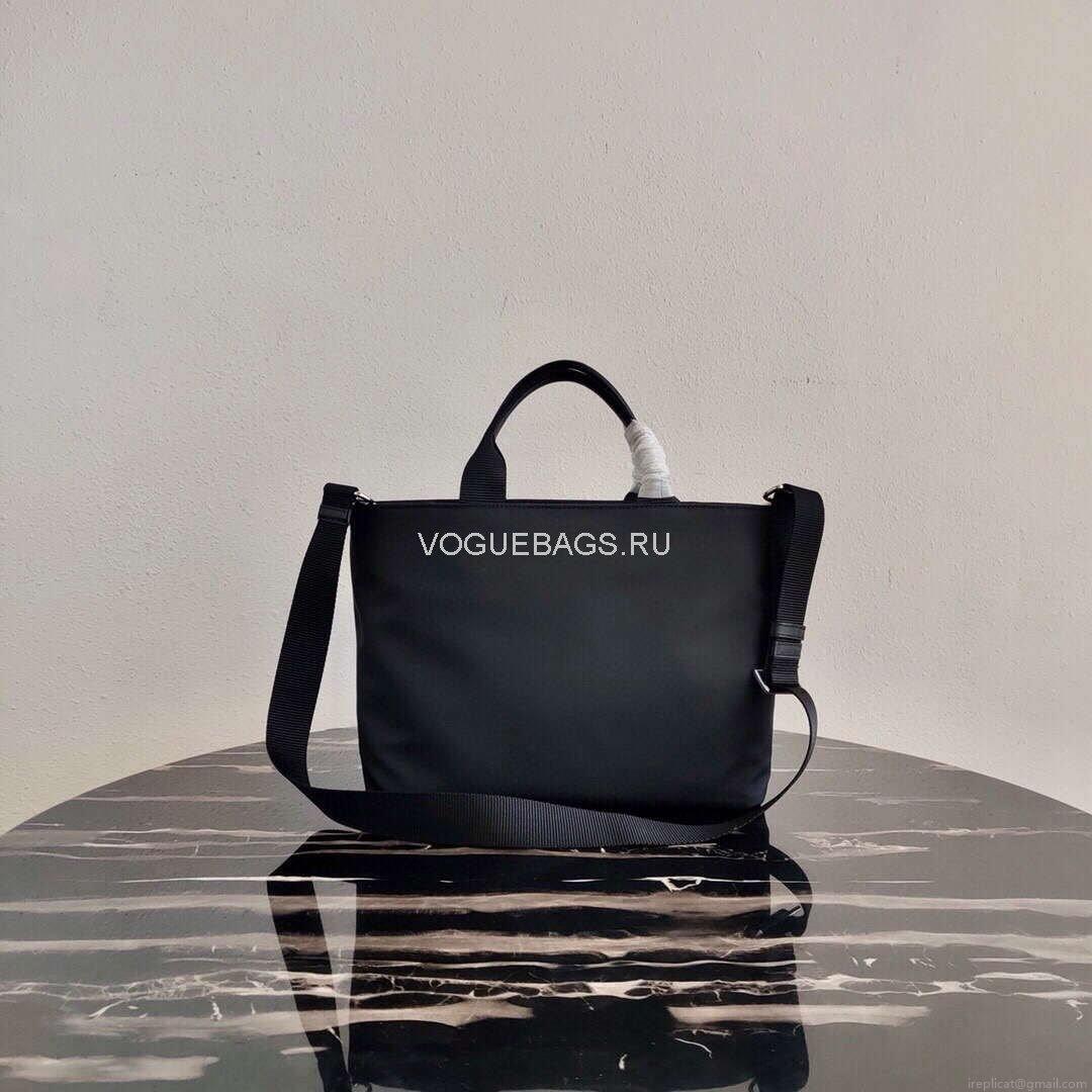 Prada 1BG354 tote shoulder hanbag Nylon calfskin leather Black