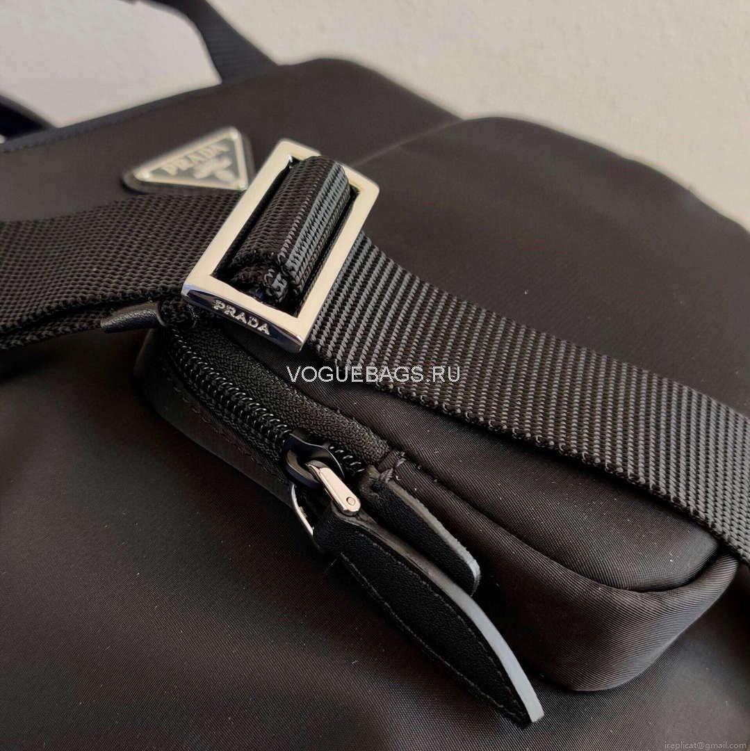 Prada 1BG354 tote shoulder hanbag Nylon calfskin leather Black
