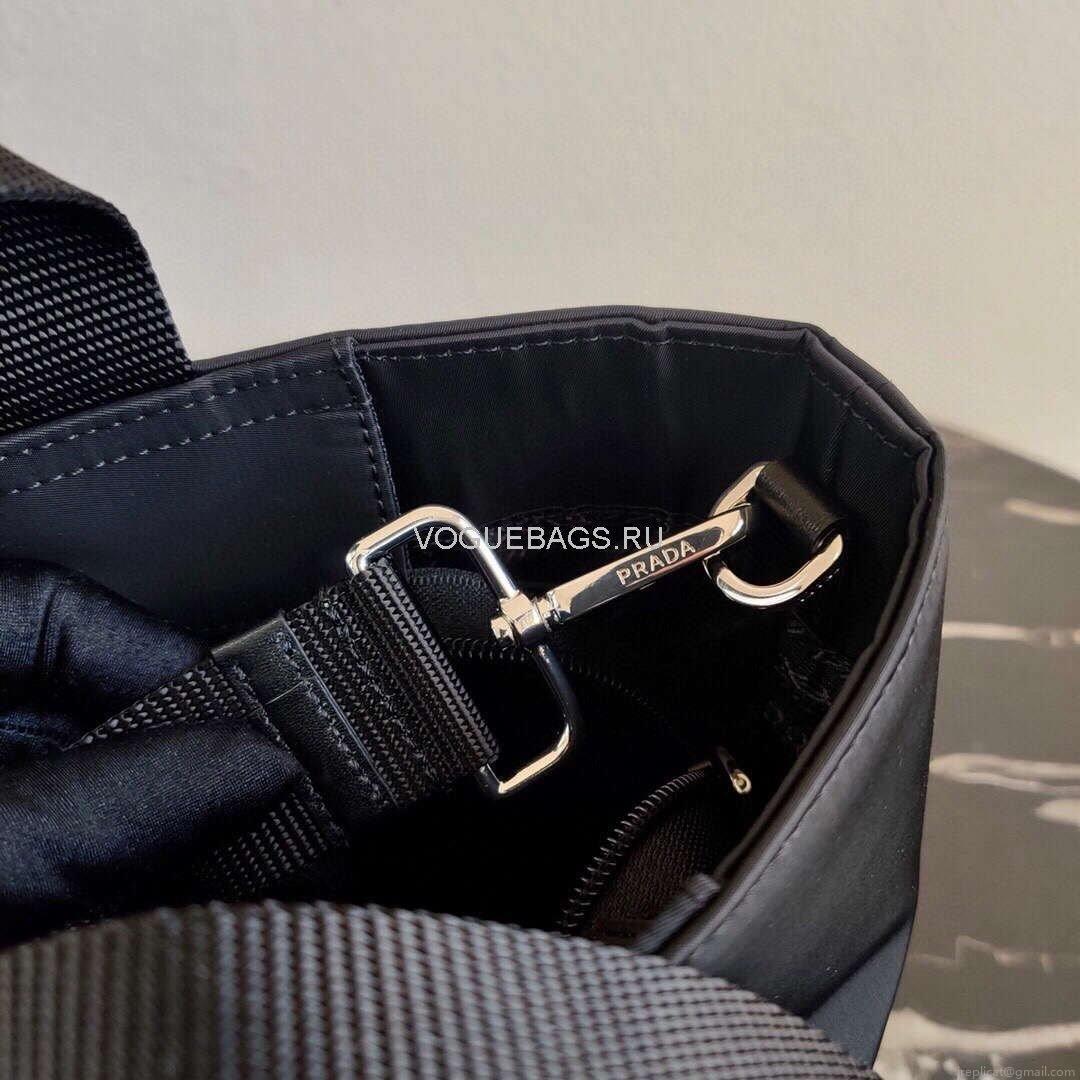 Prada 1BG354 tote shoulder hanbag Nylon calfskin leather Black