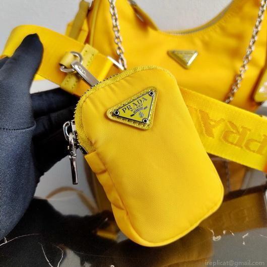 Prada 1BH204 Prada Re-Edition 2005 Nylon Bag Yellow