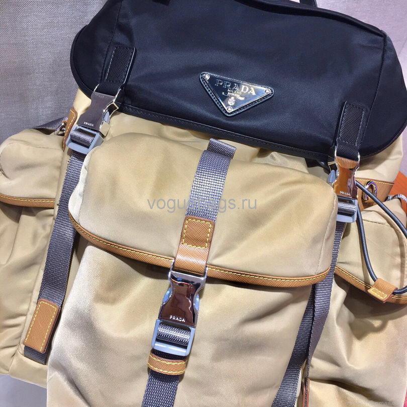 Prada 2VZ074 Nylon Backpack Bag in Brown