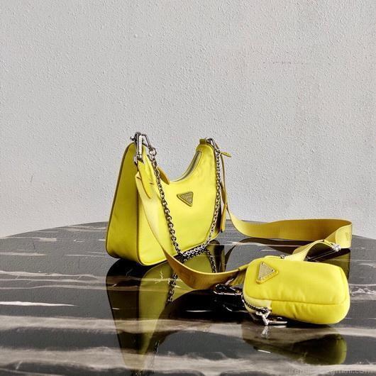 Prada 1BH204 Prada Re-Edition 2005 Nylon Bag Light Yellow