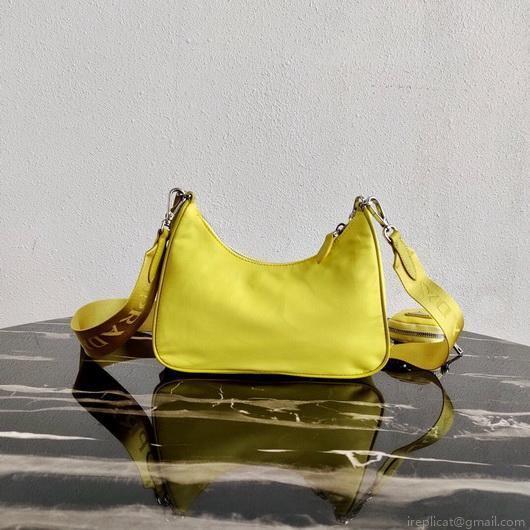 Prada 1BH204 Prada Re-Edition 2005 Nylon Bag Light Yellow