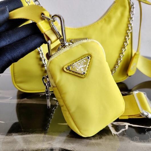 Prada 1BH204 Prada Re-Edition 2005 Nylon Bag Light Yellow