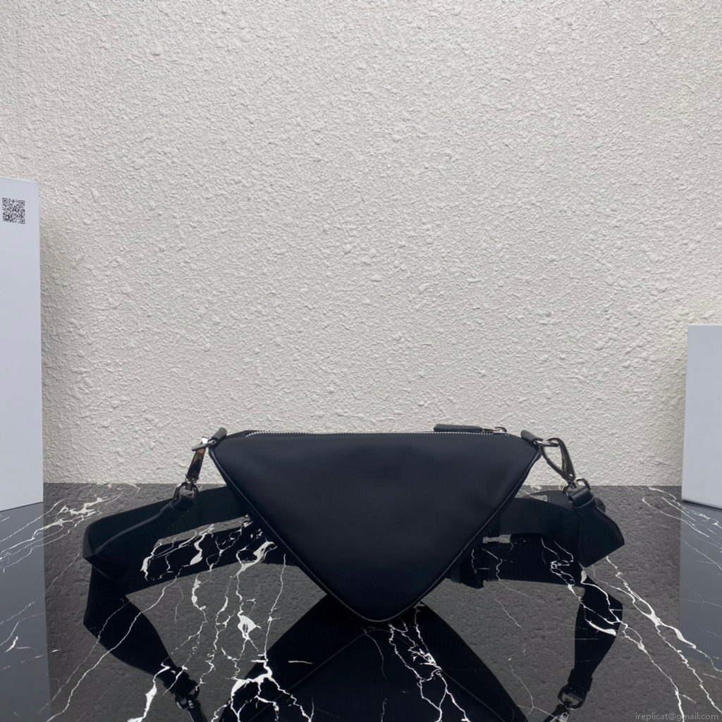 Prada Nylon Prada Triangle shoulder bag 1BH190 Black