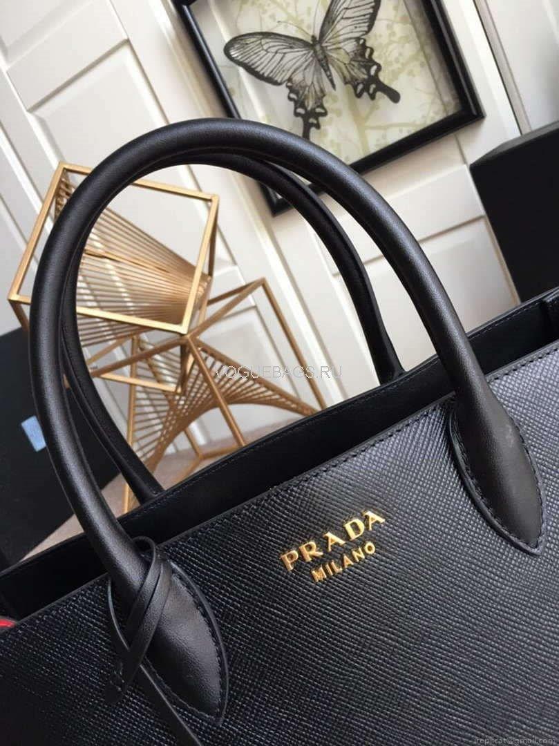 Prada 1BA153 Large Saffiano Leather Handbag in Black