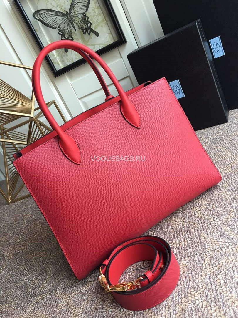Prada 1BA153 Large Saffiano Leather Handbag in Red
