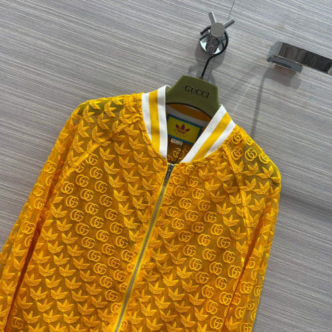 Gucci 693450 adidas x Gucci GG tulle Jacket for women yellow