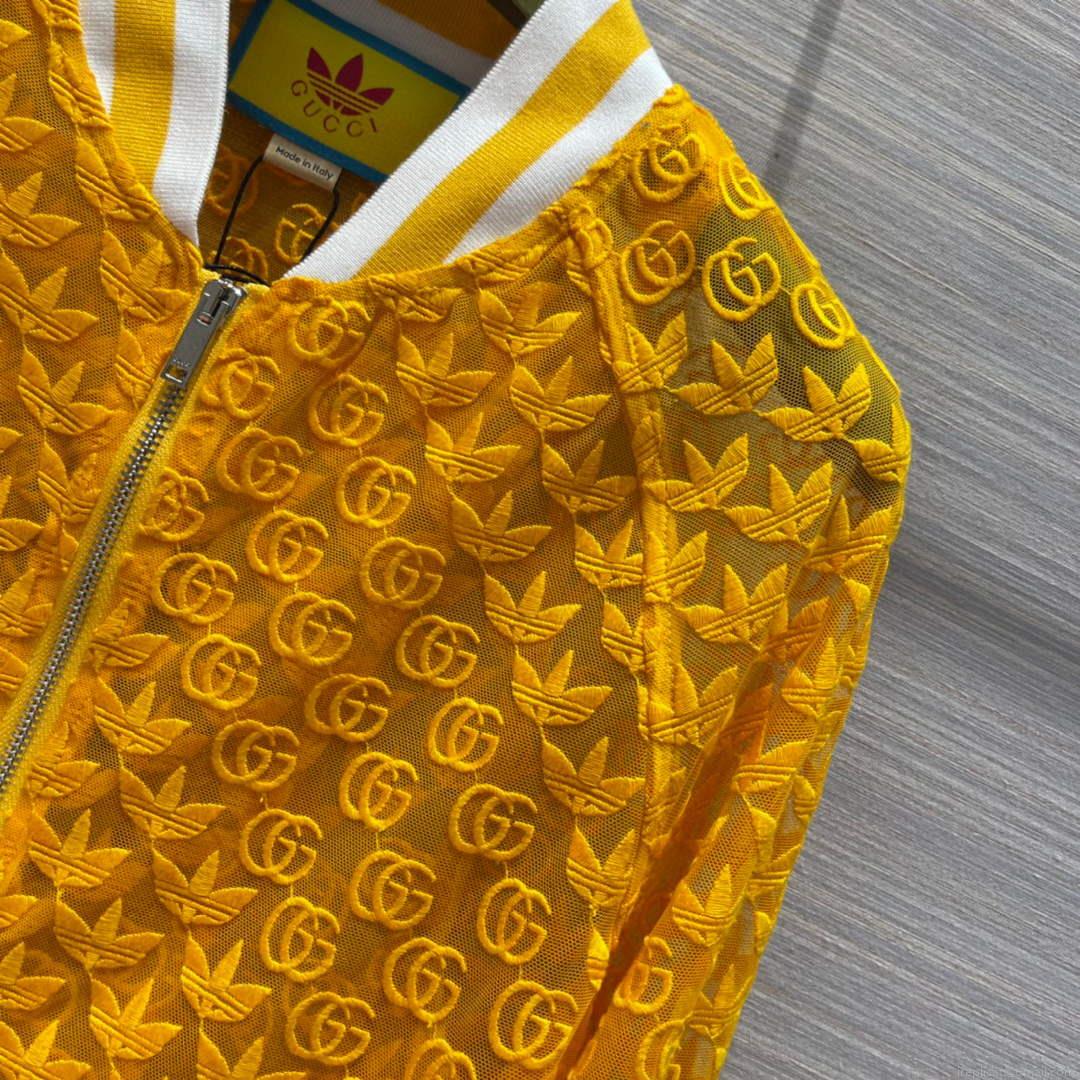 Gucci 693450 adidas x Gucci GG tulle Jacket for women yellow