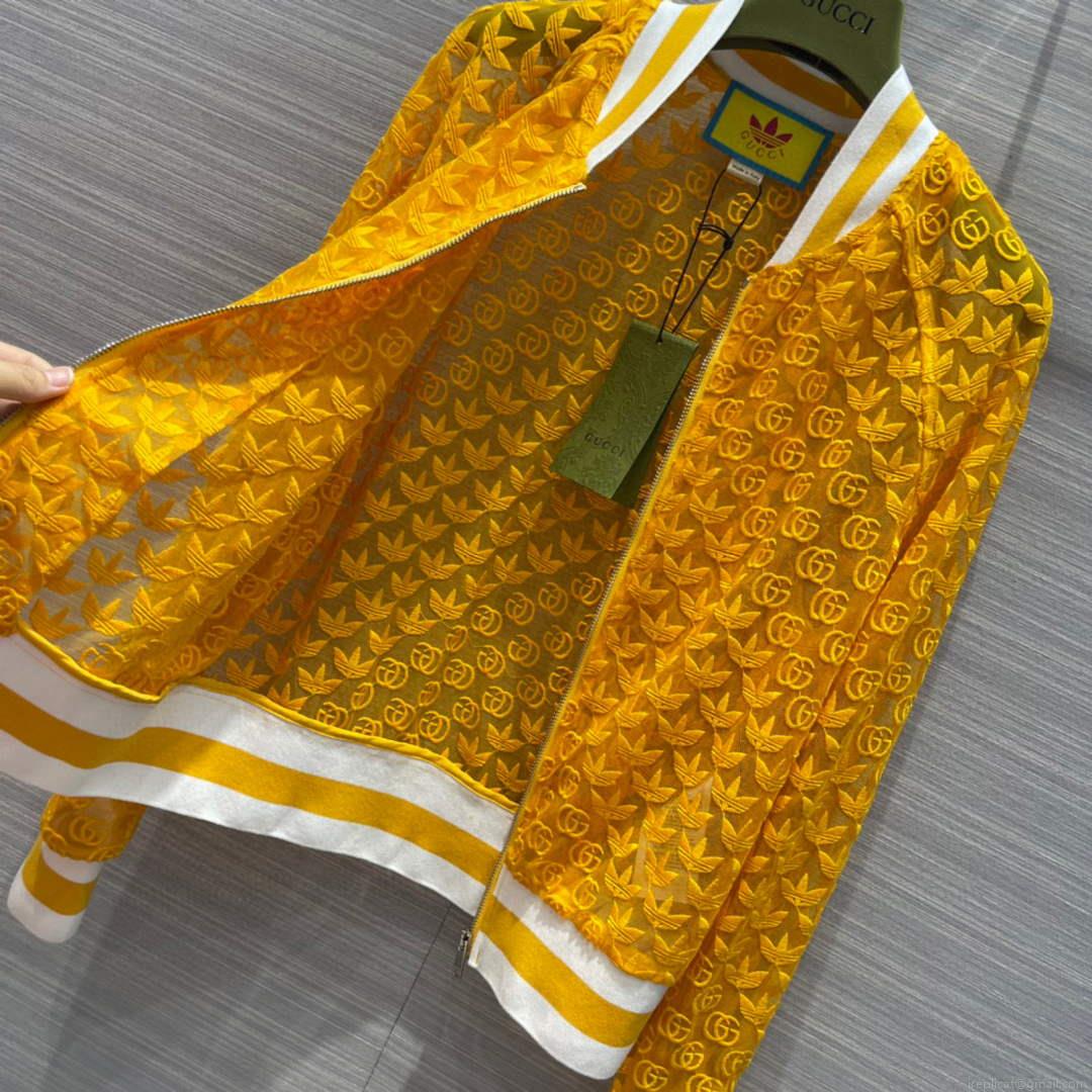 Gucci 693450 adidas x Gucci GG tulle Jacket for women yellow