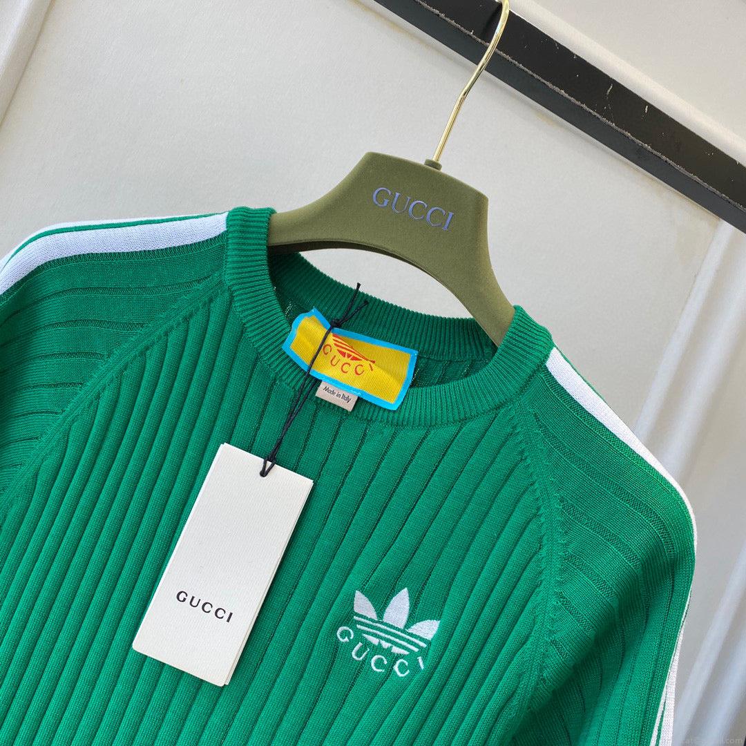 Gucci 693638 adidas x Gucci cropped T-shirt for women green
