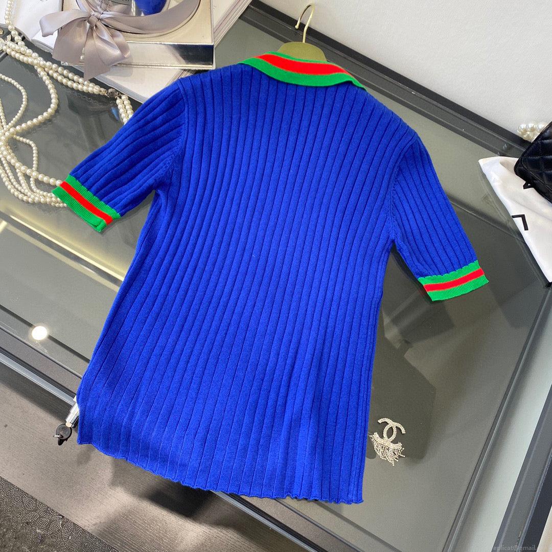 Gucci 693639 adidas x Gucci cropped T-shirt for women Blue
