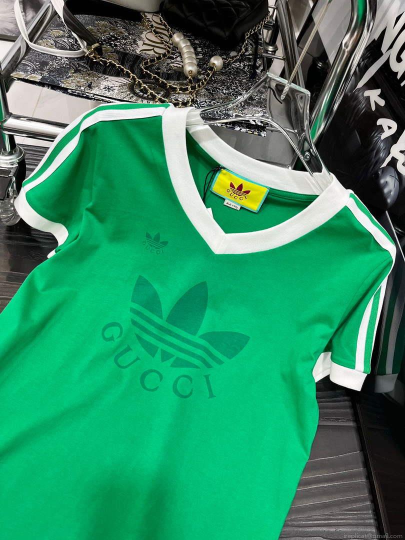Gucci 693640 X adidas x Gucci cropped T-shirt for women Green