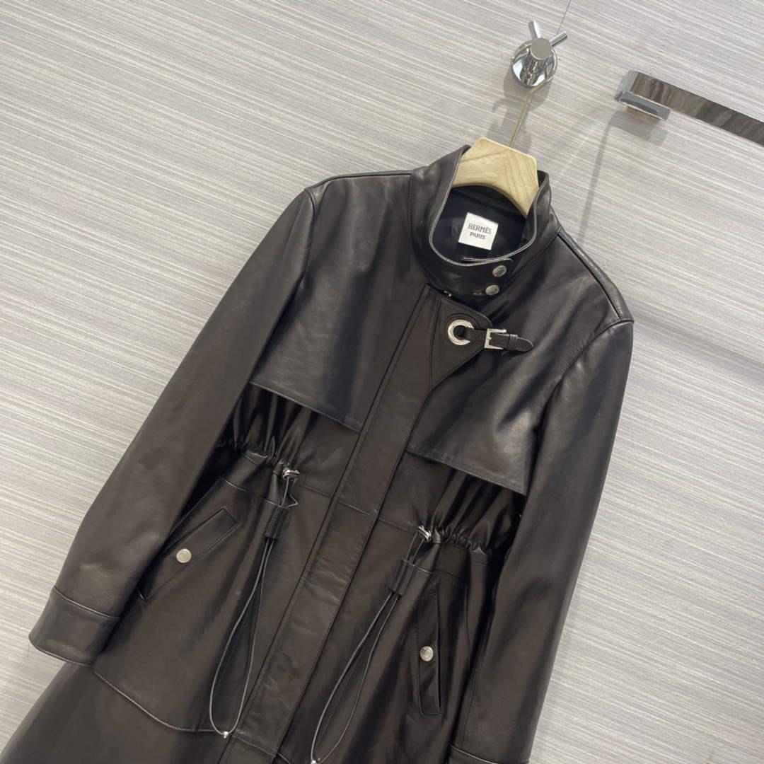 Hermes Women’s Fashion Clothing Sheepskin Long Trench Coat H33258