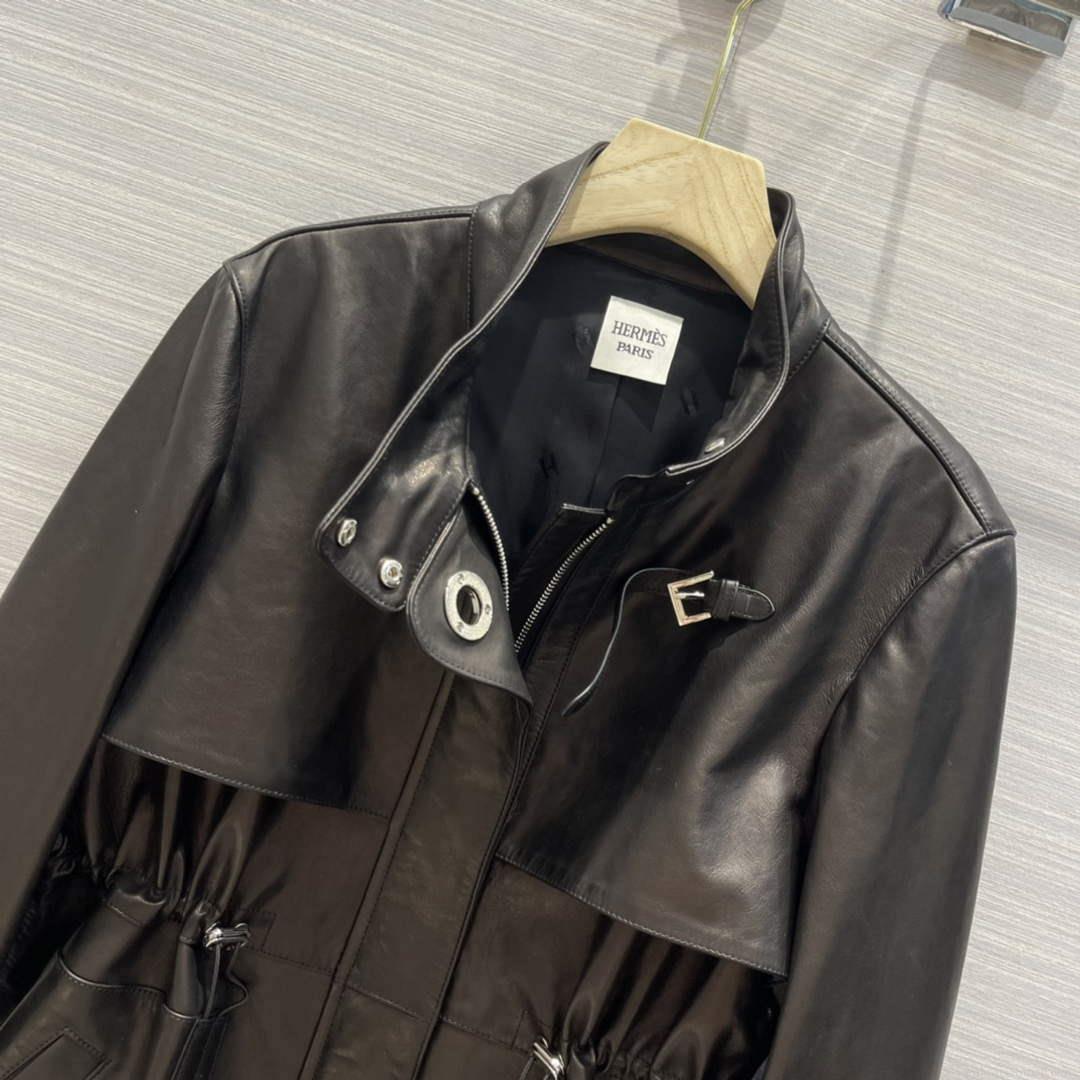 Hermes Women’s Fashion Clothing Sheepskin Long Trench Coat H33258
