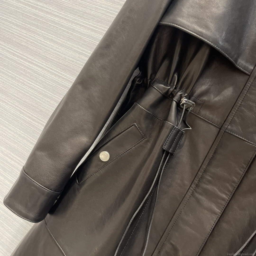 Hermes Women’s Fashion Clothing Sheepskin Long Trench Coat H33258