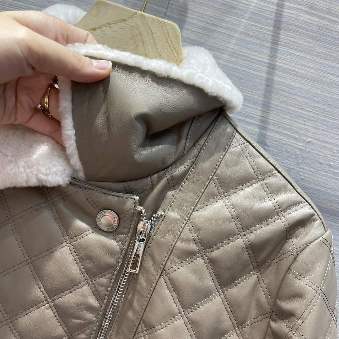 Hermes Women’s Fashion Clothing Embossed Leather Jacket H33259