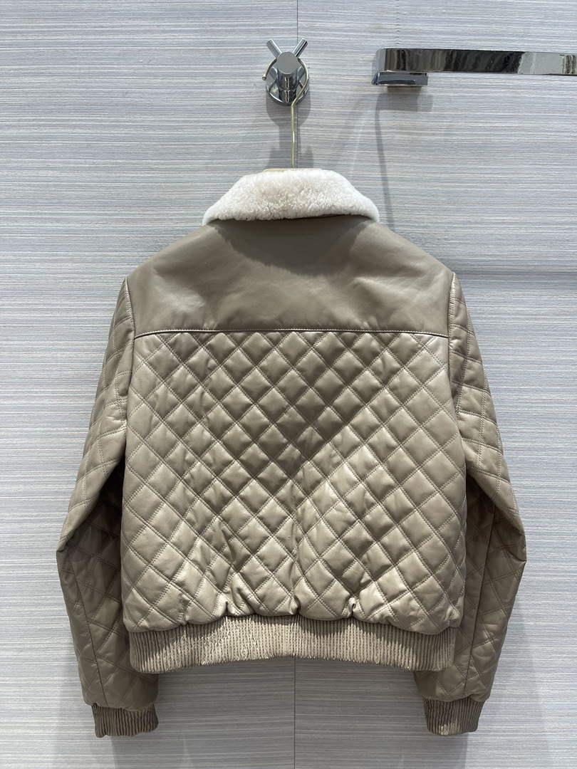 Hermes Women’s Fashion Clothing Embossed Leather Jacket H33259